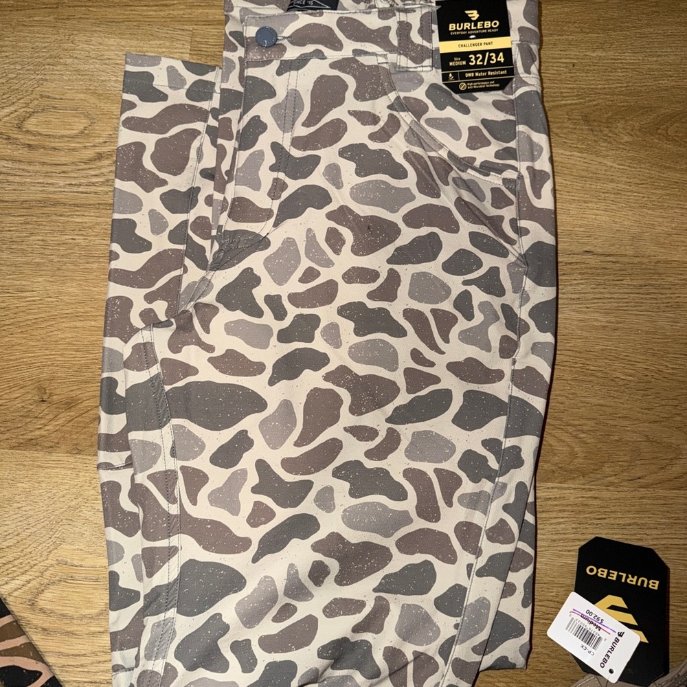 BURLEBO Gray and Brown Patterned Pants